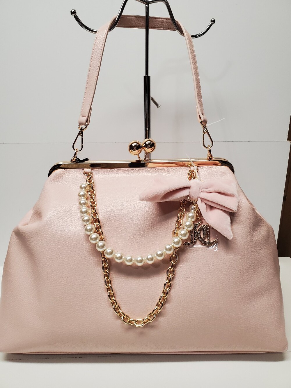 NEW Juicy Couture Kisslock Bag, with CHARMS LARGE FRAME CLUTCH/SATCHEL